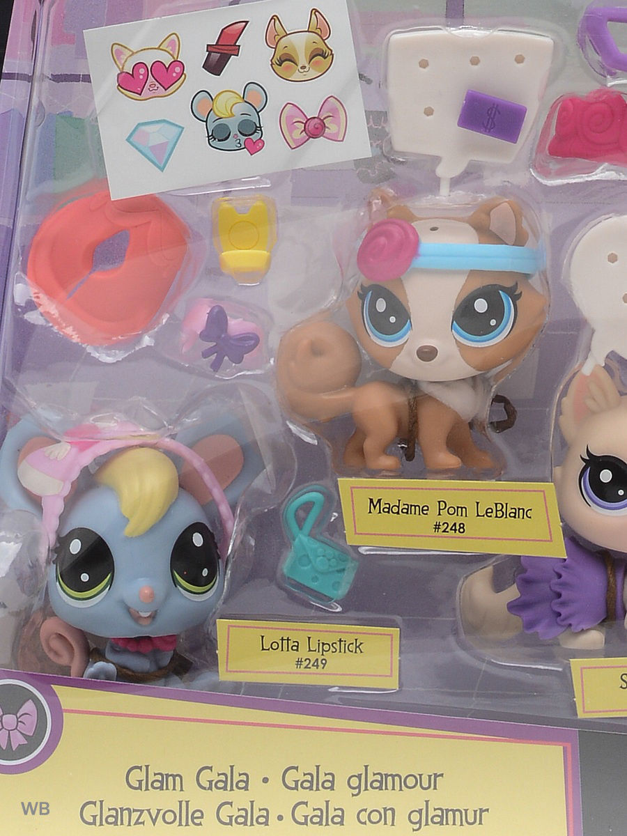 

Littlest Pet Shop Набор фигурок Glam Gala. Серия Pets in the City 5 см пластик