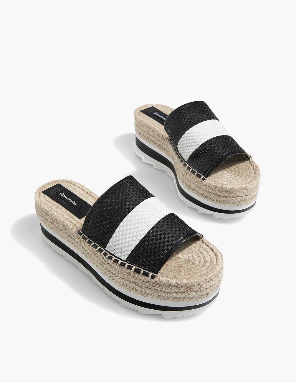 

Шлепанцы Stradivarius ЖО000331 (2835/341/202) цвет черный- белый 36
