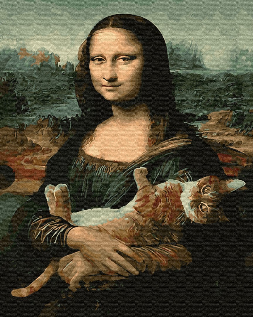 

Картина по номерам "Мона Лиза с котом" Brushme 40х50 см 000145388