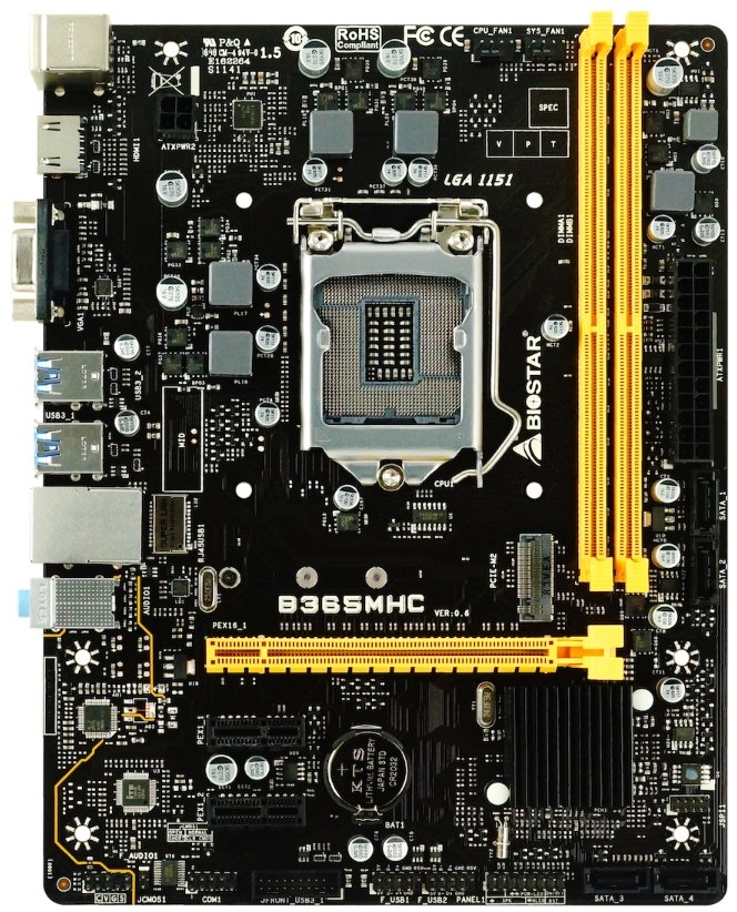 

Материнская плата Biostar B365MHC s1151 B365 2xDDR4 HDMI-VGA mATX