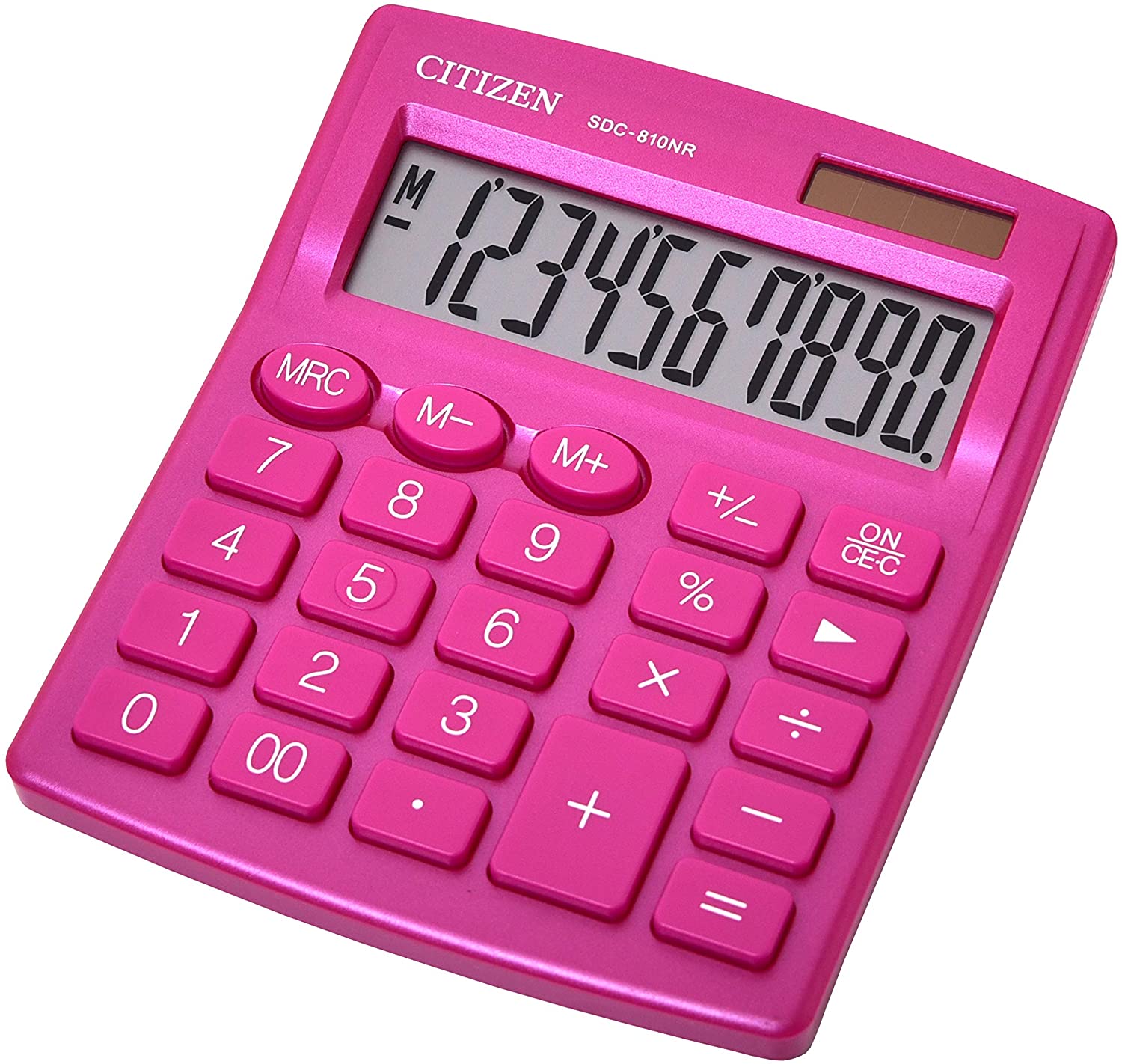 

Калькулятор Citizen 10-разрядный литиевая + солнечная батарея 124 х 102 х 25 мм SDC810NRPKE-pink
