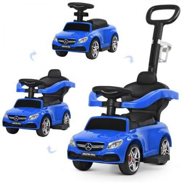 

Машинка толокар для с ручкой, подстаканником, багажником, «Mercedes-AMG» , синий (639-4)