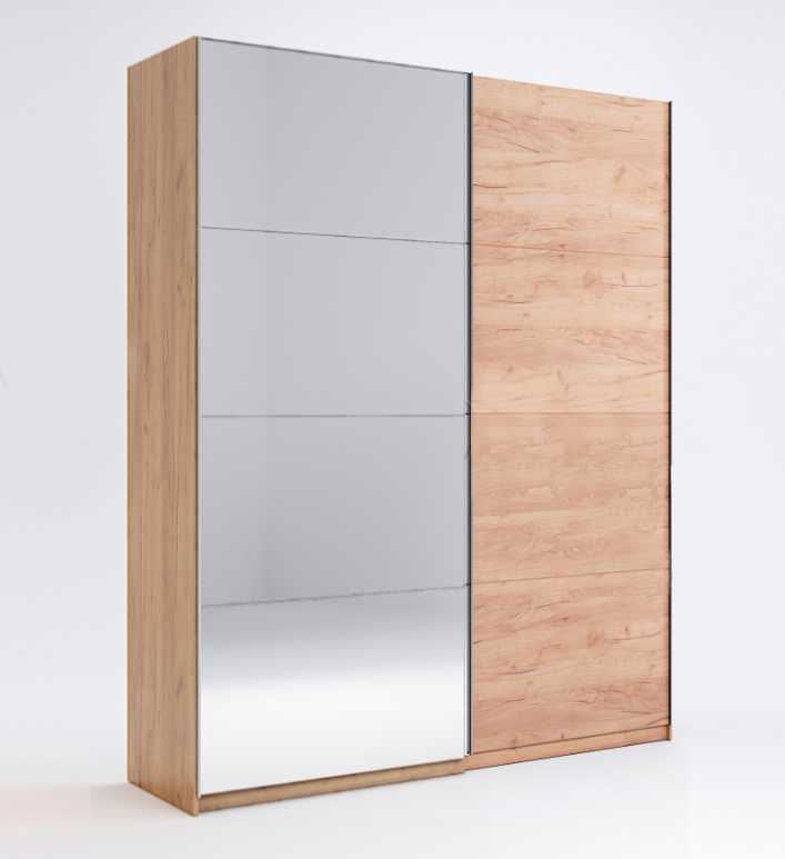 

Шкаф-купе MiroMark Luna 1.5 Дуб крафт Двухдверный с зеркалом LN-27-LV