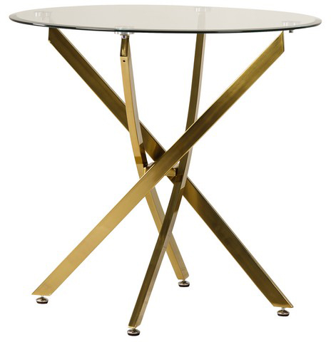 

Стол обеденный Vetro Mebel T-314 Прозрачный+золото (T-314-clear/gold)
