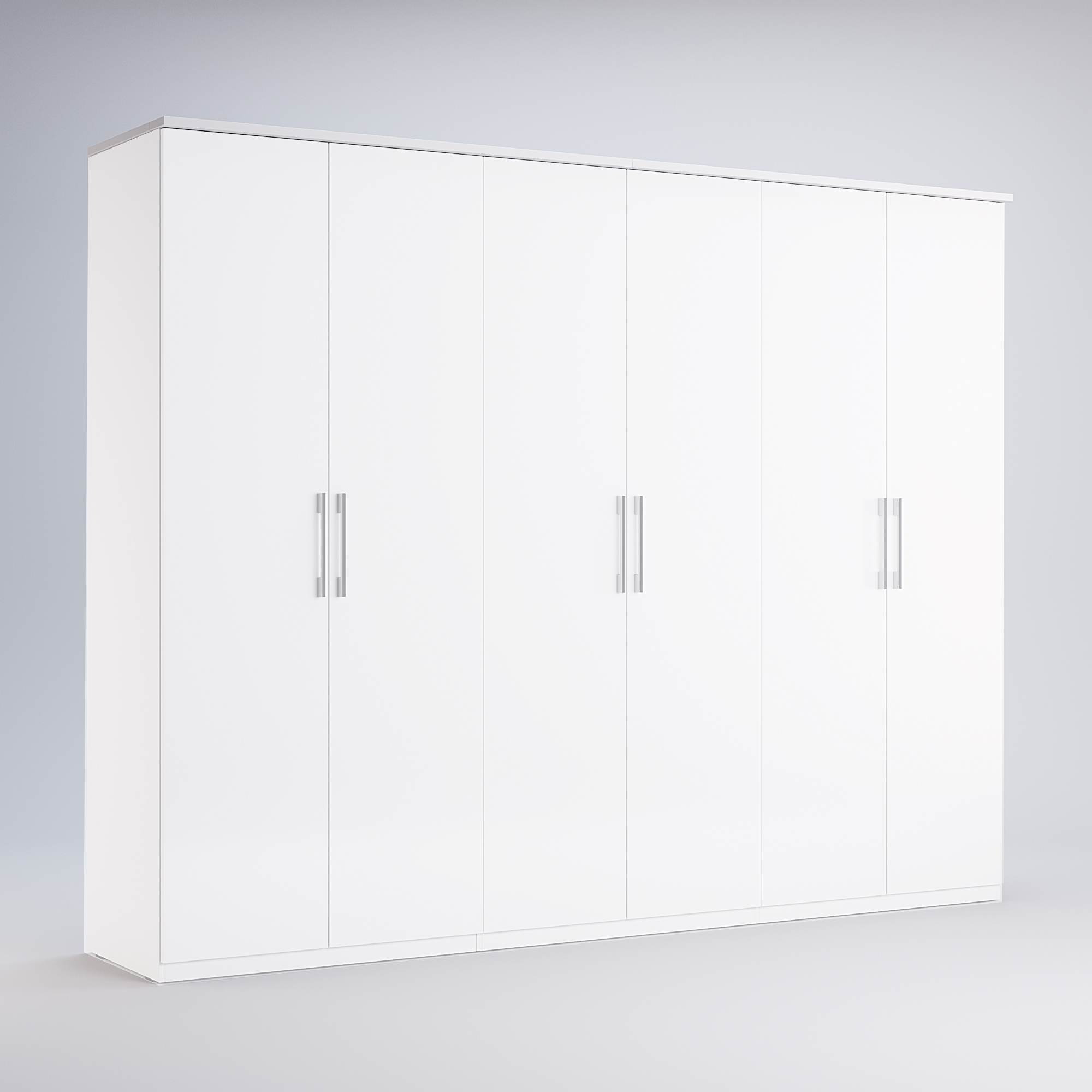 

Шкаф распашной MiroMark Фемели белый шестидверный карниз FM-26-WB + OP-28-WB + OP-03-WB + OP-08-WB