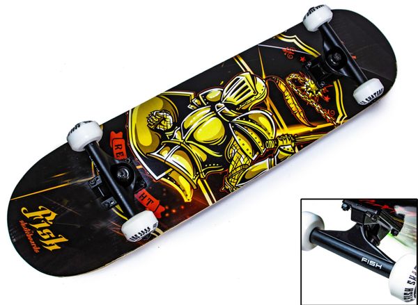 

Скейтборд деревянный канадский клен для трюков Fish Skateboards Рыцарь 79 см (sk902)