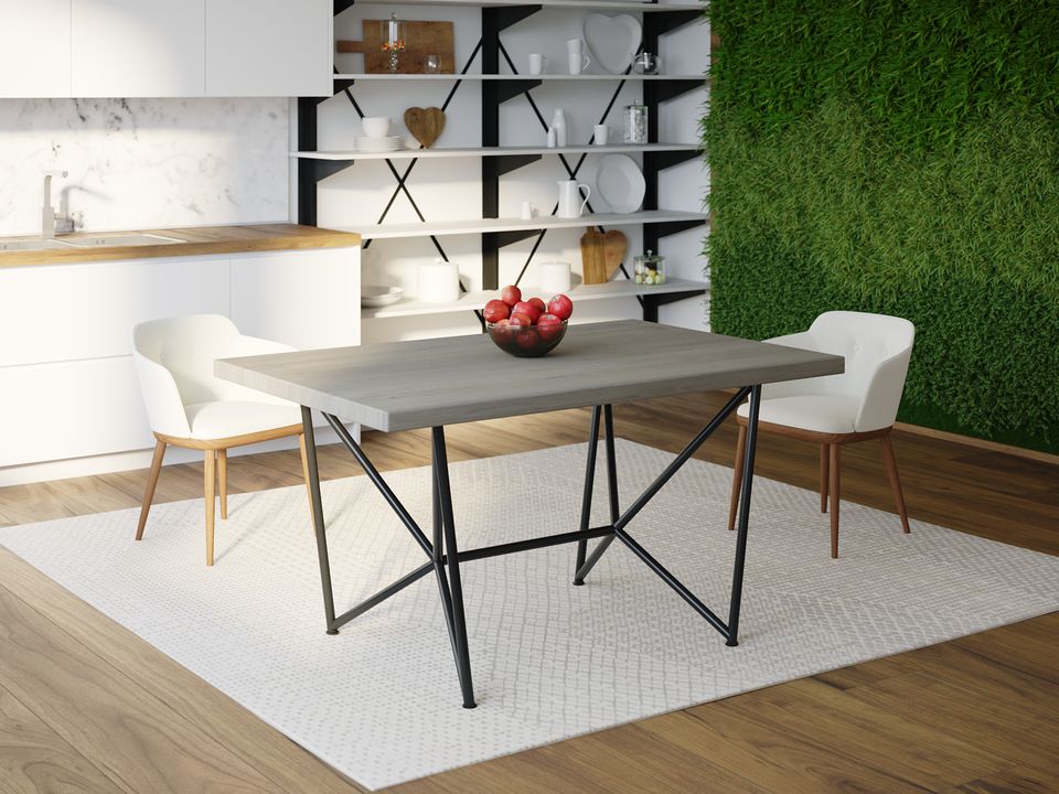 

Обеденный стол Skandi Wood SW084 Гаррисберг 150 х 80 х 75 см МДФ+Шпон Дуб Темно-Cерый