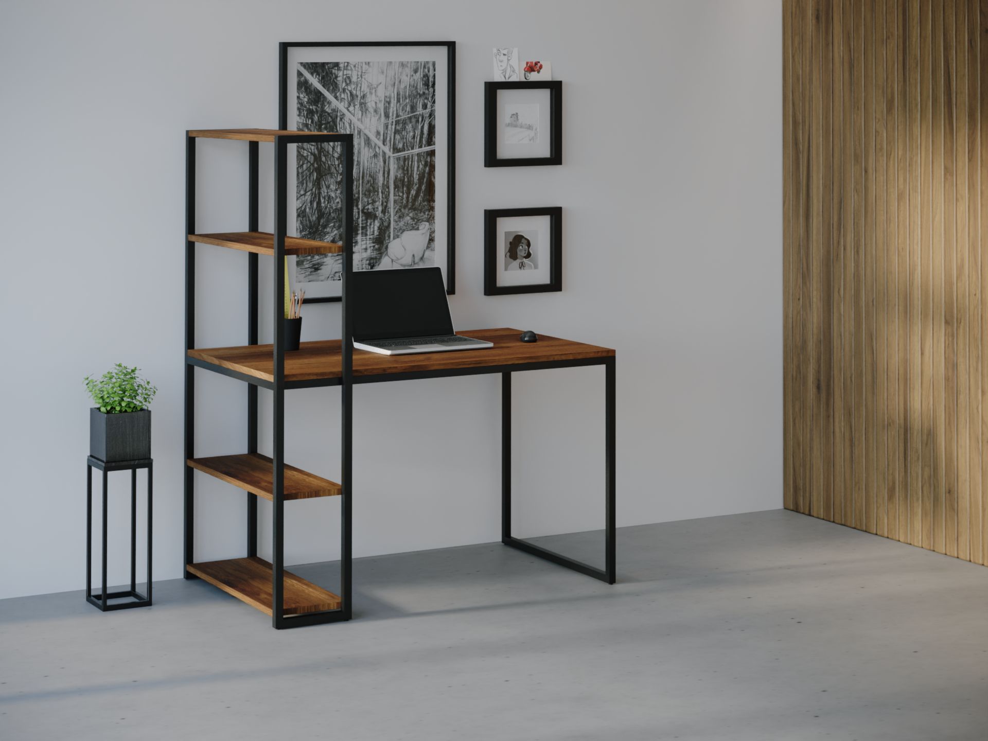 

Компьютерный стол HYGGE HG021 Ліструп 150 х 80 х 75 см ДСП Дуб Ореховый