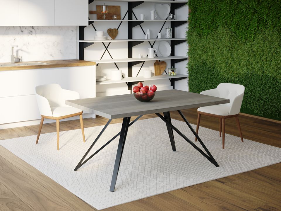 

Обеденный стол Skandi Wood SW065 Орегон 180 х 80 х 75 см МДФ+Шпон Дуб Темно-Cерый