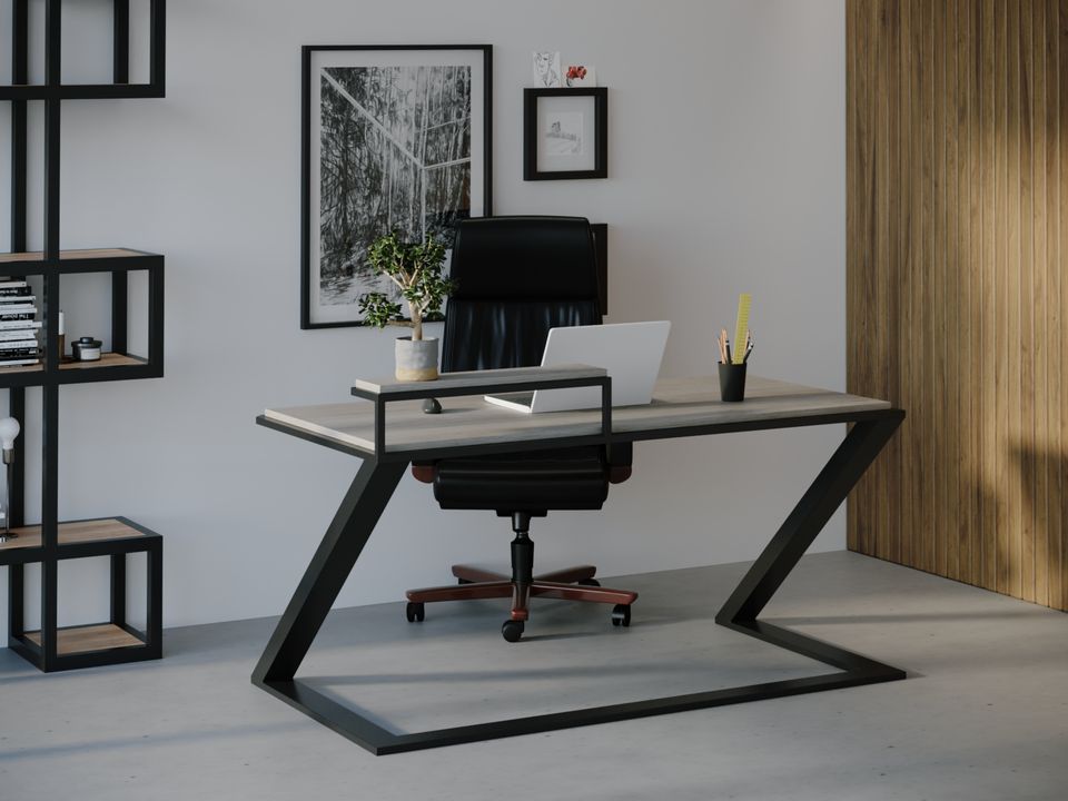 

Компьютерный стол HYGGE HG154 Фредеріксунн 135 х 80 х 75 см ДСП Дуб Серый