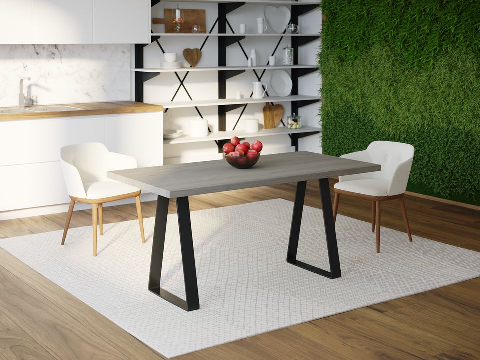 

Обеденный стол Skandi Wood SW088 Провиденс 150 х 80 х 75 см МДФ+Шпон Дуб Темно-Cерый