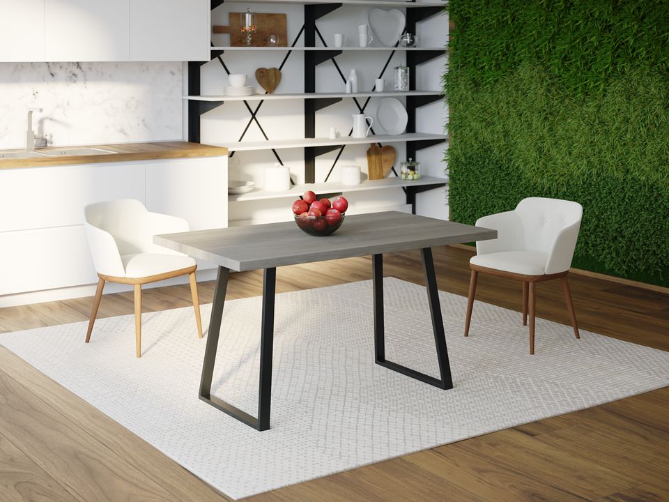 

Обеденный стол Skandi Wood SW055 Массачусетс 200 х 80 х 75 см МДФ+Шпон Дуб Темно-Cерый