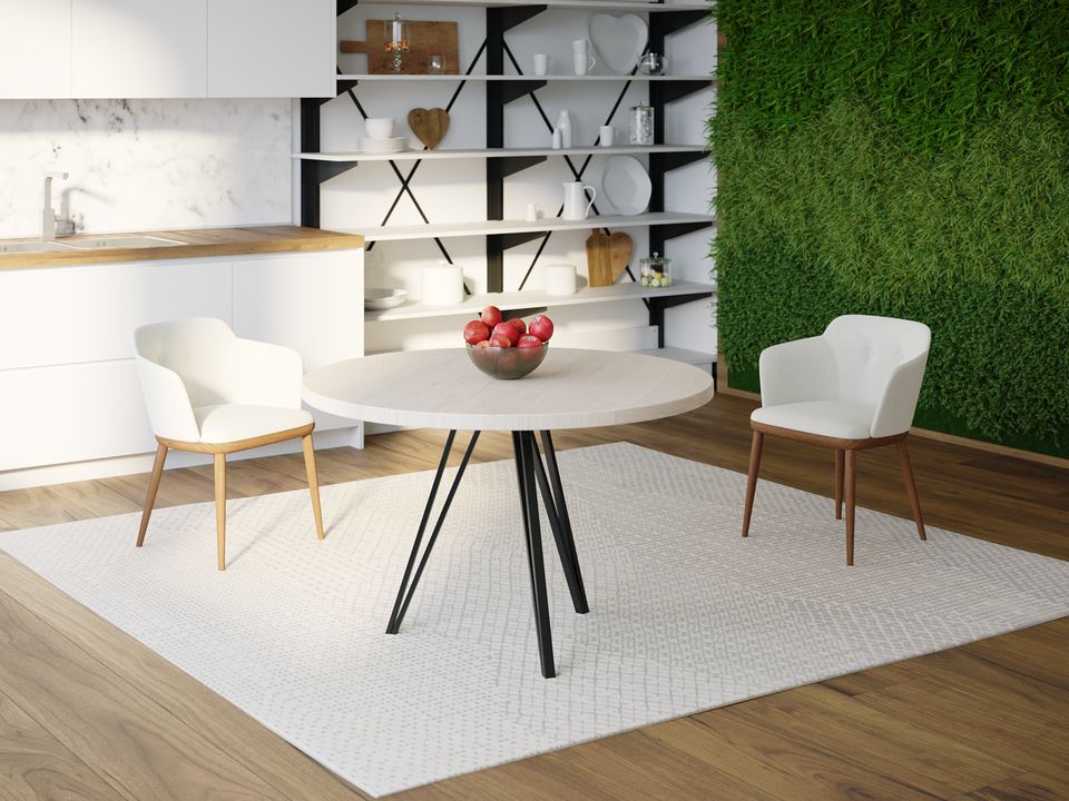 

Обеденный стол Skandi Wood SW068 Мэриленд Круглый ⌀ 100 см МДФ+Шпон Дуб Белый