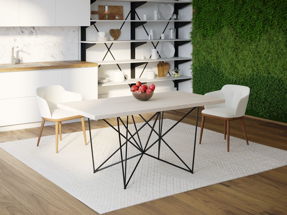

Обеденный стол Skandi Wood SW078 Сейлем 200 х 80 х 75 см МДФ+Шпон Дуб Белый
