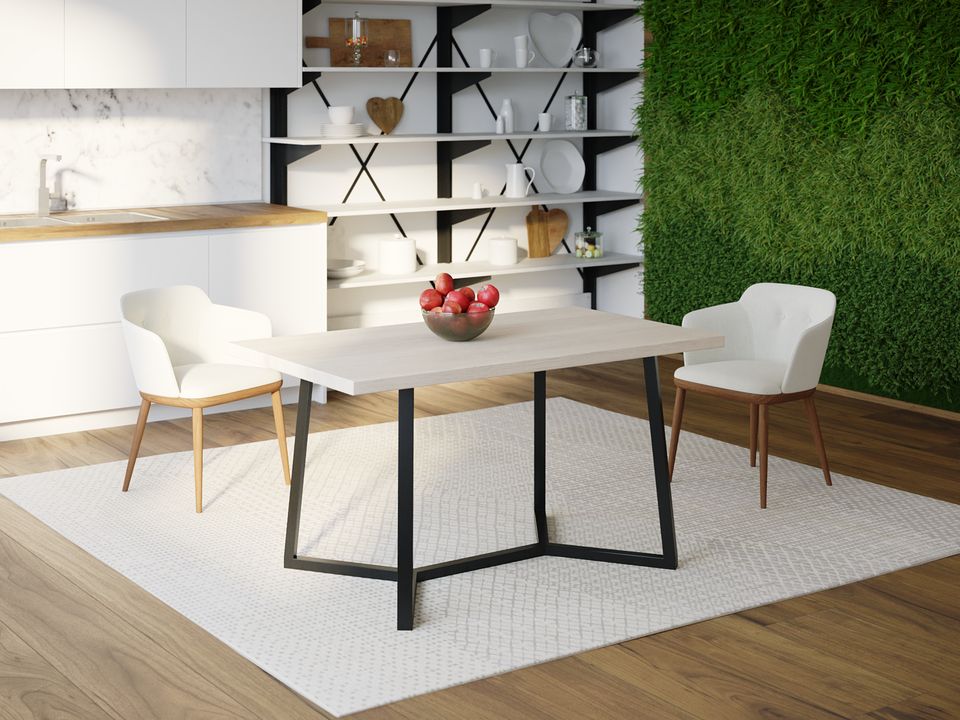 

Обеденный стол Skandi Wood SW064 Луизиана 200 х 80 х 75 см МДФ+Шпон Дуб Белый