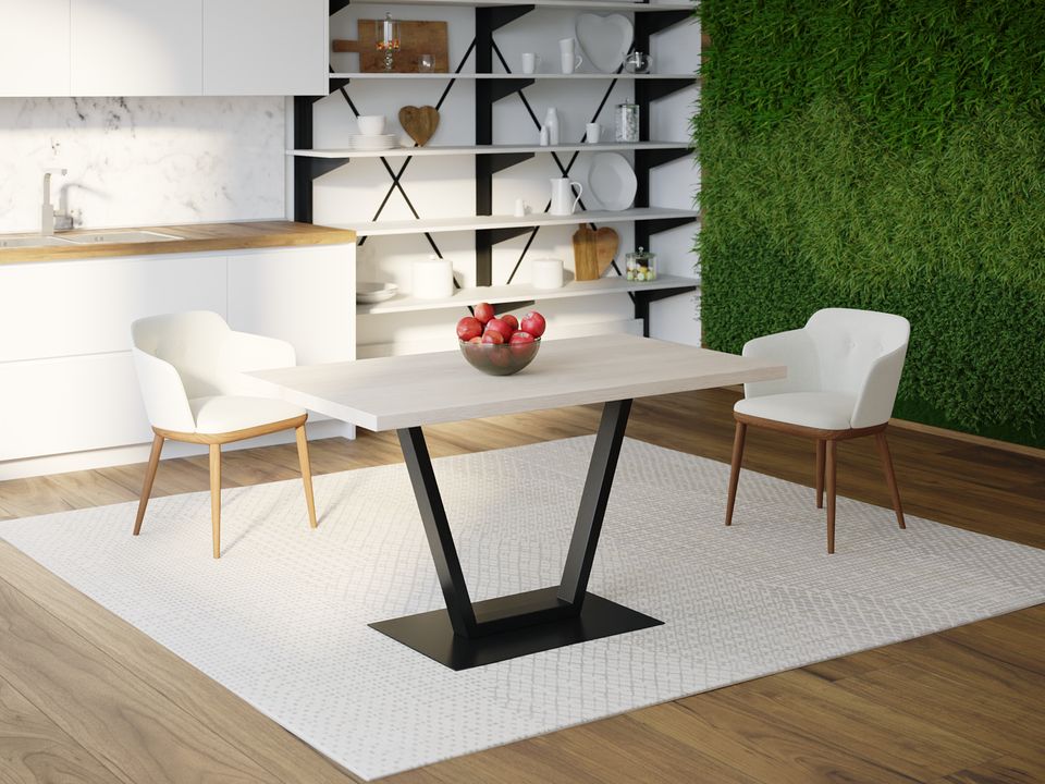 

Обеденный стол Skandi Wood SW057 Мэн 120 х 80 х 75 см МДФ+Шпон Дуб Белый