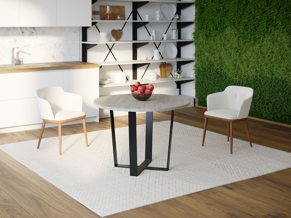

Обеденный стол Skandi Wood SW080 Огайо Круглый ⌀ 130 см МДФ+Шпон Дуб Серый