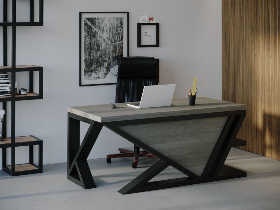 

Компьютерный стол Skandi Wood SW118 Юта 150 х 80 х 75 см МДФ+Шпон Дуб Темно-Cерый