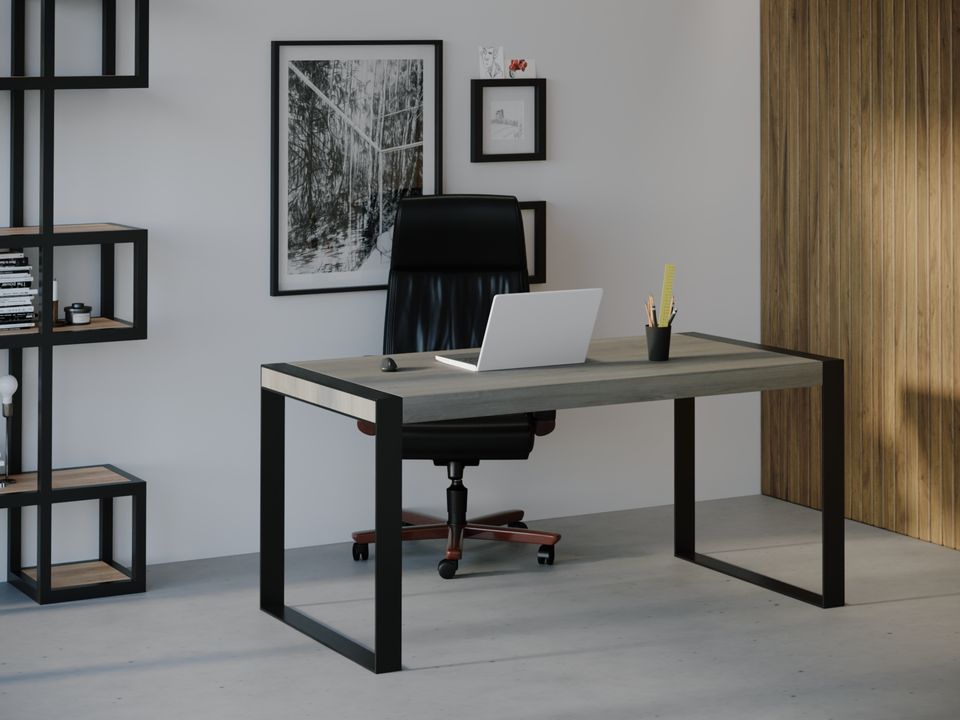 

Компьютерный стол Skandi Wood SW056 Мичиган 200 х 80 х 75 см МДФ+Шпон Дуб Темно-Cерый