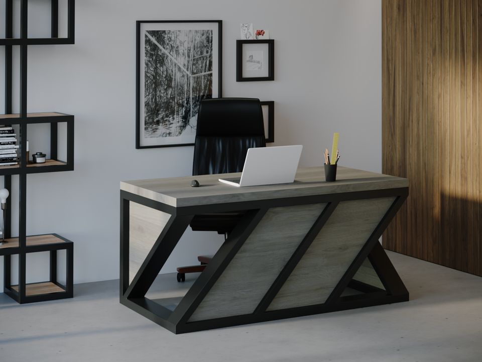 

Компьютерный стол Skandi Wood SW072 Алабама 150 х 80 х 75 см МДФ+Шпон Дуб Темно-Cерый