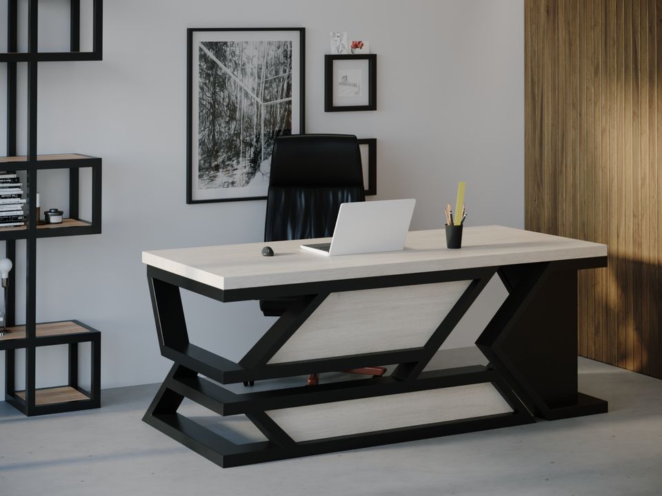 

Компьютерный стол Skandi Wood SW114 Виргиния 150 х 80 х 75 см МДФ+Шпон Дуб Белый