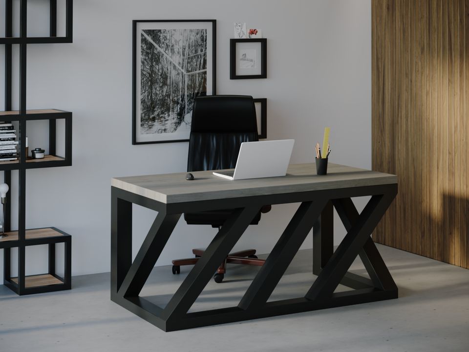 

Компьютерный стол Skandi Wood SW105 Виргиния 150 х 80 х 75 см МДФ+Шпон Дуб Темно-Cерый
