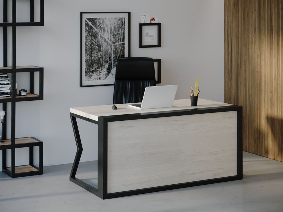 

Компьютерный стол Skandi Wood SW111 Миссури 200 х 80 х 75 см МДФ+Шпон Дуб Белый