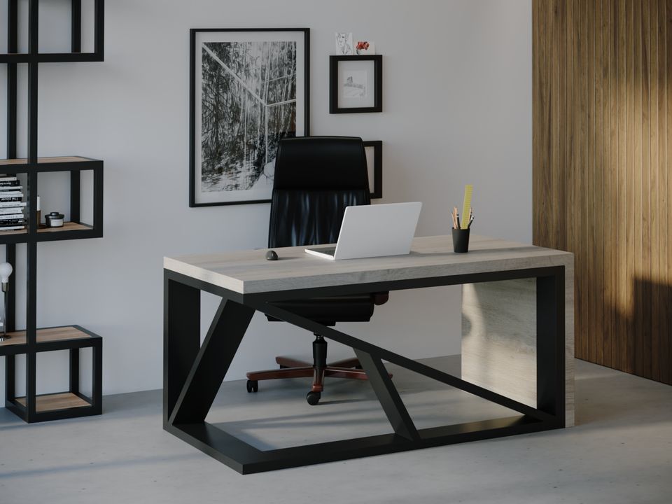 

Компьютерный стол Skandi Wood SW107 Индиана 200 х 80 х 75 см МДФ+Шпон Дуб Серый