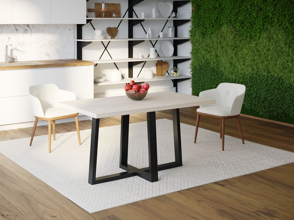 

Обеденный стол Skandi Wood SW058 Пирр 180 х 80 х 75 см МДФ+Шпон Дуб Белый