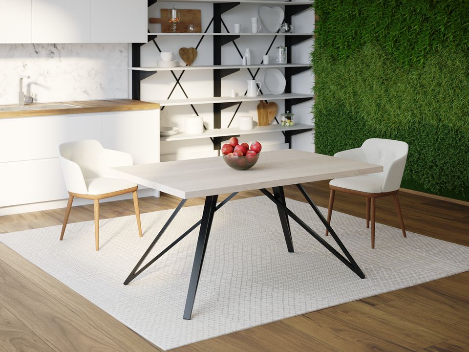 

Обеденный стол Skandi Wood SW065 Орегон 150 х 80 х 75 см МДФ+Шпон Дуб Белый