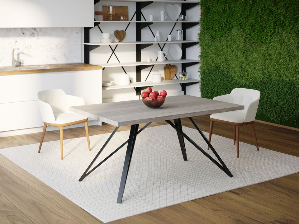 

Обеденный стол Skandi Wood SW065 Орегон 150 х 80 х 75 см МДФ+Шпон Дуб Серый