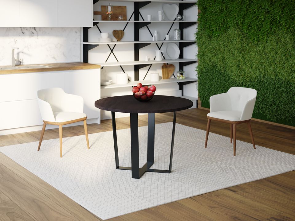 

Обеденный стол Skandi Wood SW080 Огайо Круглый ⌀ 110 см МДФ+Шпон Дуб Венге