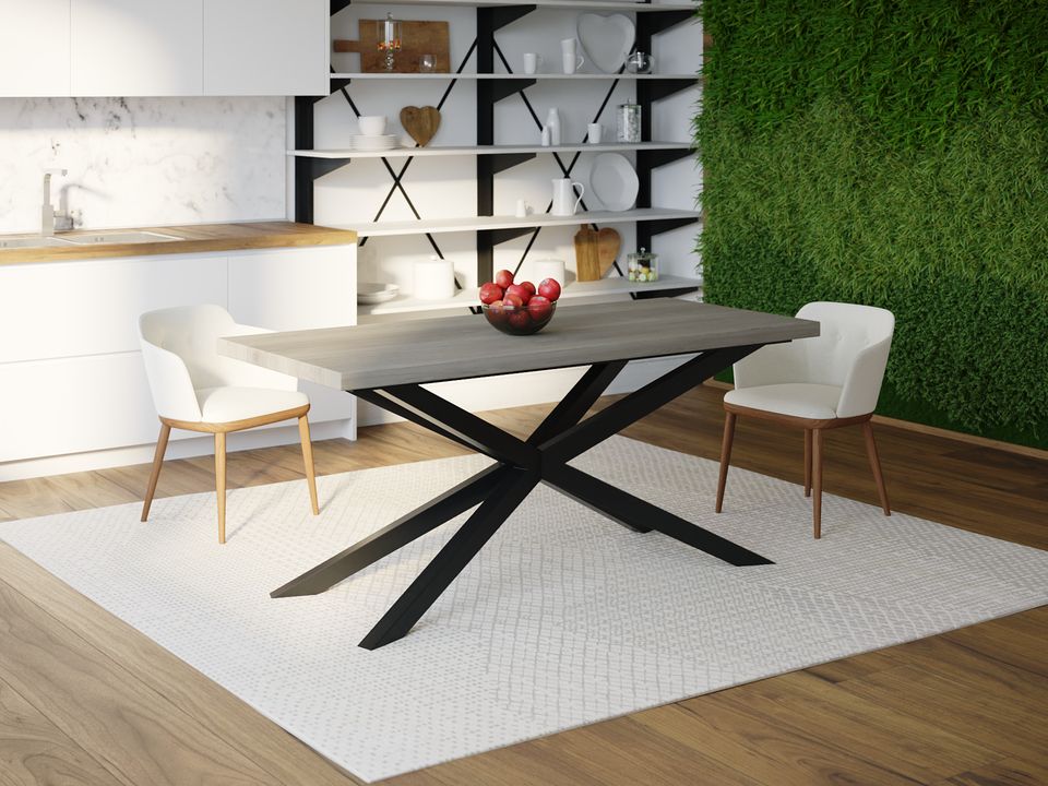 

Обеденный стол Skandi Wood SW037 Айова 150 х 80 х 75 см МДФ+Шпон Дуб Темно-Cерый