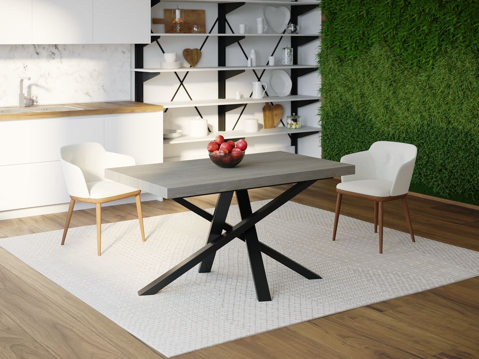 

Обеденный стол Skandi Wood SW048 Колорадо 200 х 80 х 75 см МДФ+Шпон Дуб Темно-Cерый