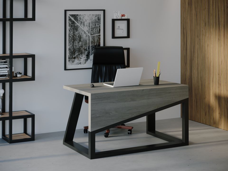 

Компьютерный стол Skandi Wood SW092 Аризона 135 х 80 х 75 см МДФ+Шпон Дуб Темно-Cерый