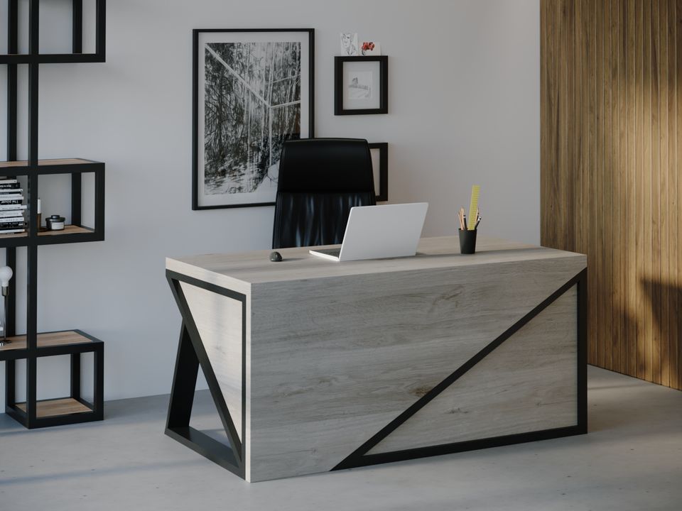 

Компьютерный стол Skandi Wood SW108 Канзас 120 х 80 х 75 см МДФ+Шпон Дуб Серый