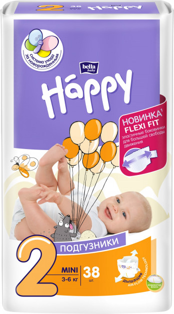 

Подгузники детские Bella Baby Happy Mini 3-6 кг 38 шт
