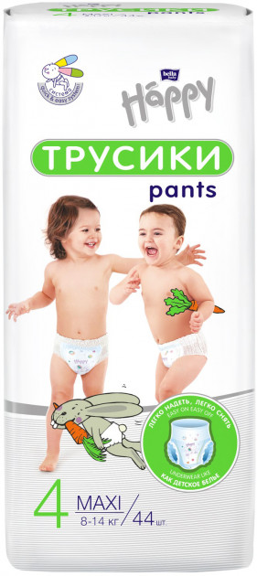 

Подгузники-трусики детские Bella Baby Happy 4 Maxi 8-14 кг 44 шт