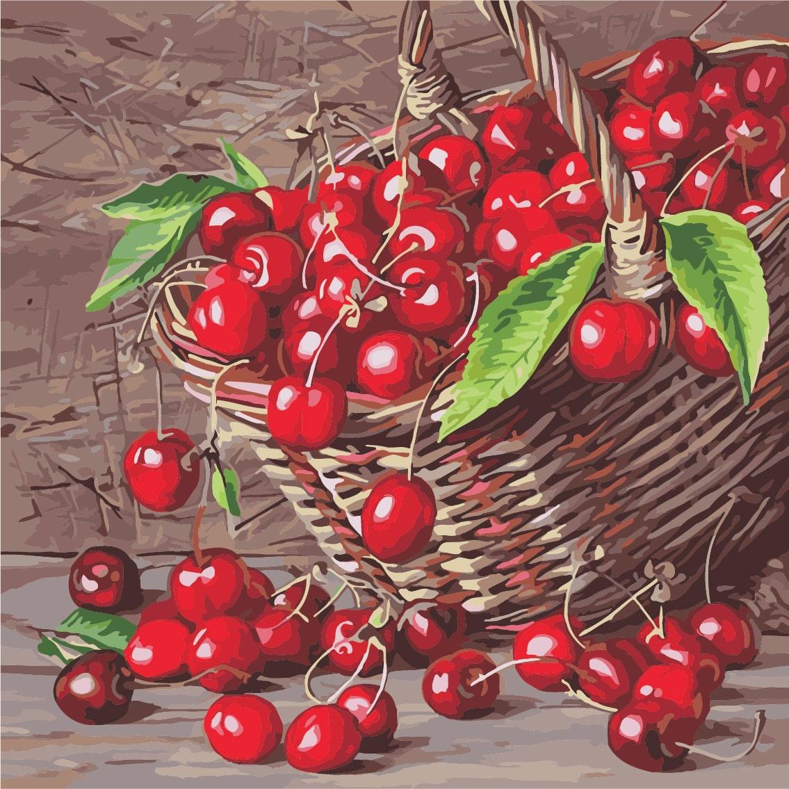 

Картина по номерам "Спелая вишня" ArtStory холст на подрамнике 40x40см AS0496
