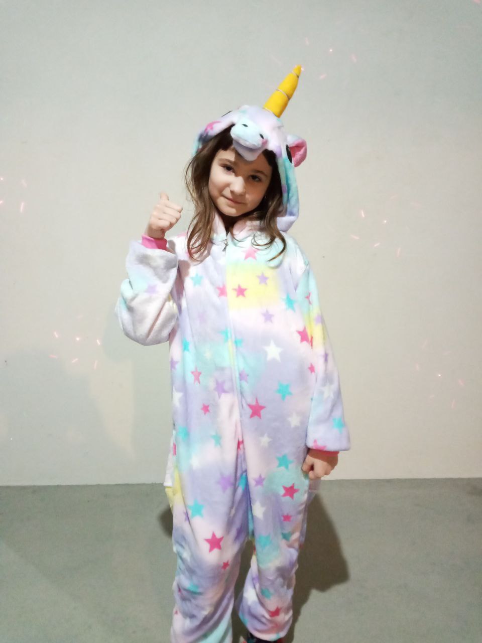 

Пижама Кигуруми для девочки Saimeiq Единорог звездный 2 125-135 см Разноцветный