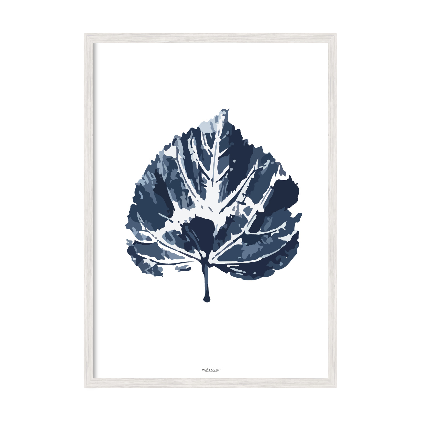 

Постер в рамке MY POSTER с антибликовым стеклом 420x594 мм White "Blue leaf"