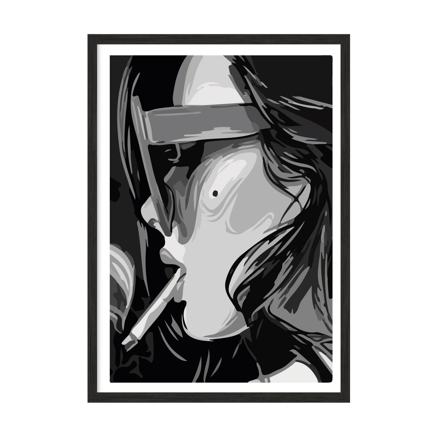 

Постер в рамке MY POSTER с антибликовым стеклом 297x420 мм Black "Smoking girl"