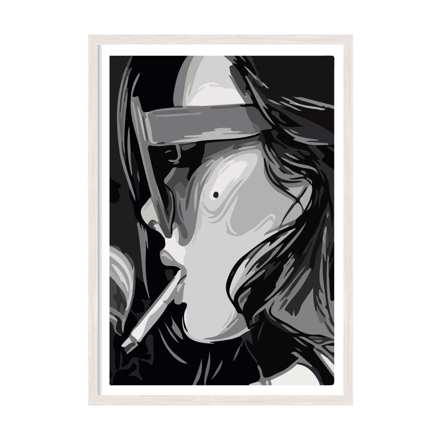 

Постер в рамке MY POSTER 596х840 мм White "Smoking girl"