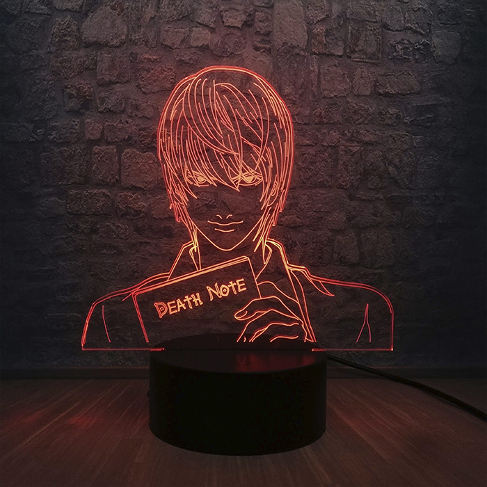 

Настольный светильник-ночник Ягами Лайт с тетрадью, Тетрадь смерти - Death Note 3D USB 16 цветов (12460)