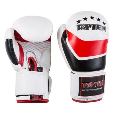

Боксерские перчатки Top Ten бело-красные 10oz DX-31 (SKL11-281297)