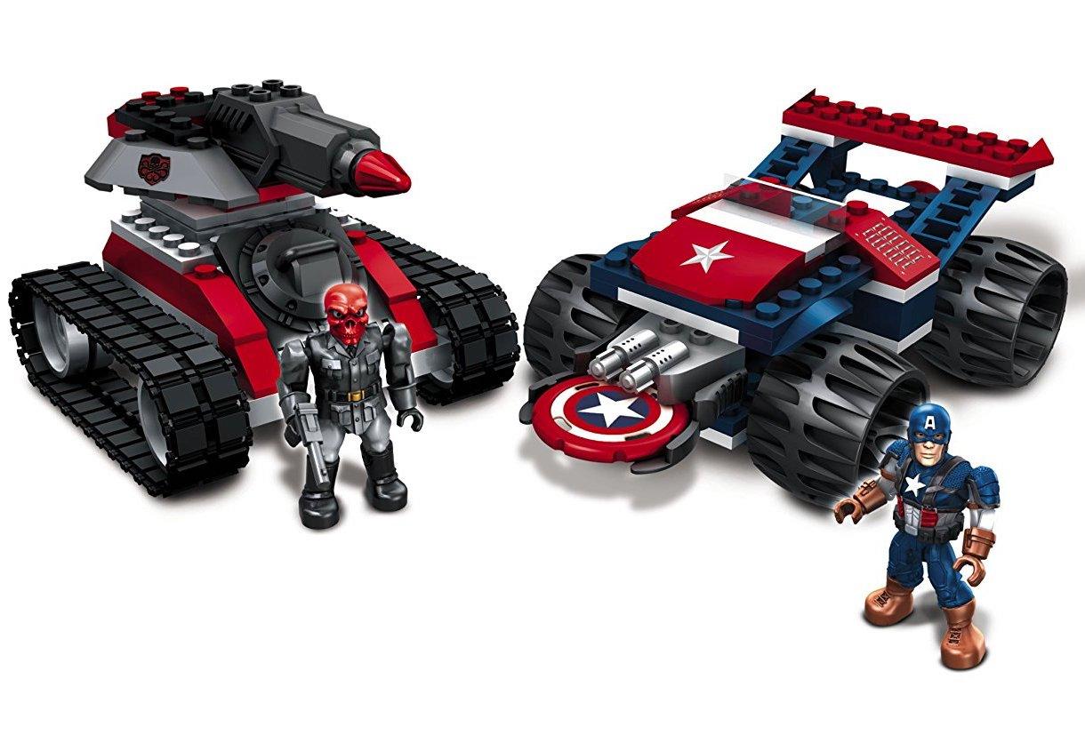 

Конструктор детский блочный Капитан Америка против Красного черепа 156 деталей (329576-De)