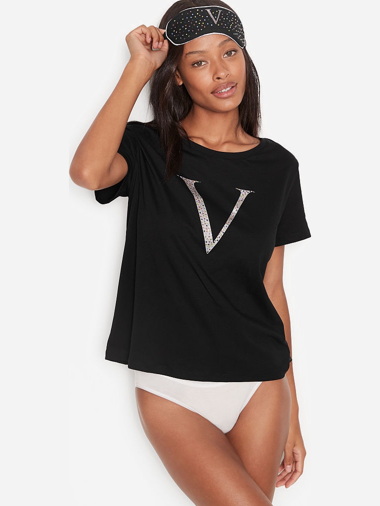 

Пижамная футболка + маска Victoria' Secret 220731652  Черная, Пижамная футболка + маска Victoria's Secret 220731652 S Черная