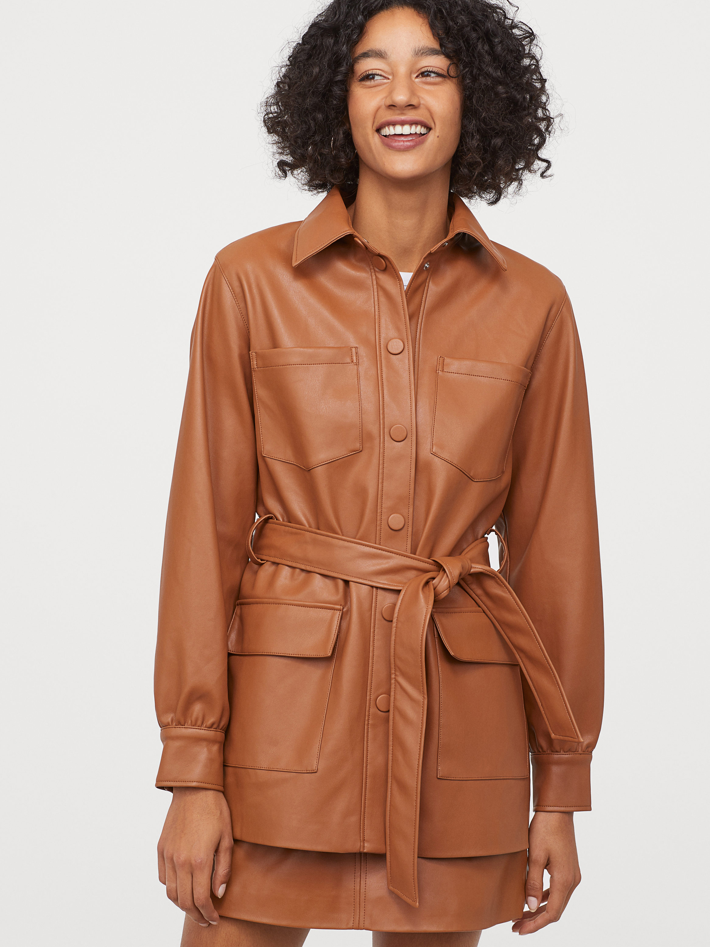 

Куртка-рубашка H&M 0802771-0 S Светло-коричневая