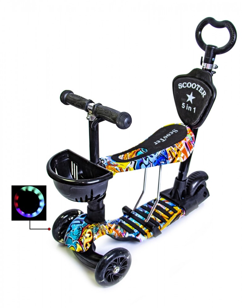 

Самокат Scooter. Graffiti. 5in1 с рисунком