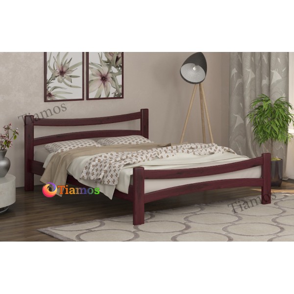 

Кровать полуторная 120х190 деревянная Рената Wellmebely сосна Махонь Л6